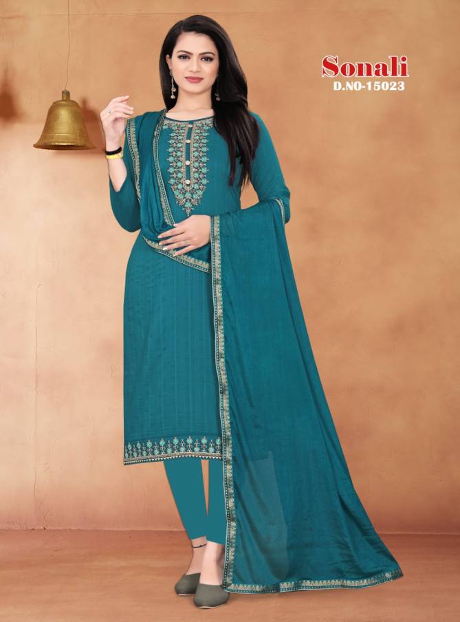 SONALI Panch Ratna Silk Regular Wear Wholesale Churidar Dress Material Cataog